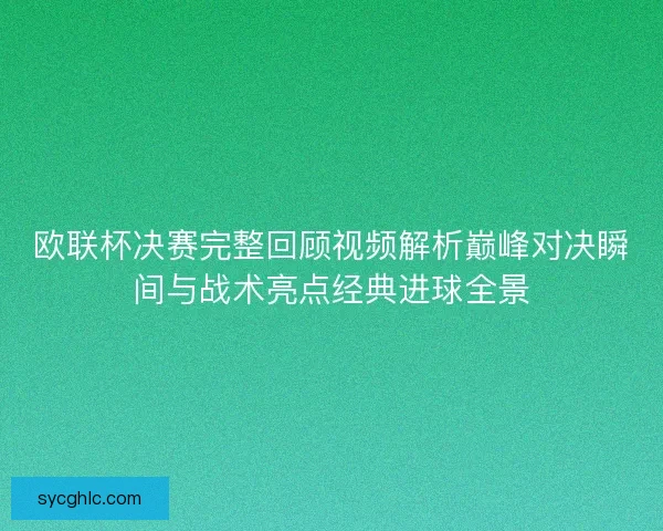 欧联杯决赛完整回顾视频解析巅峰对决瞬间与战术亮点经典进球全景