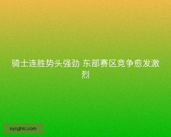 骑士连胜势头强劲 东部赛区竞争愈发激烈