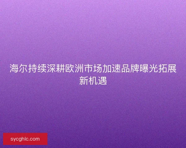 海尔持续深耕欧洲市场加速品牌曝光拓展新机遇